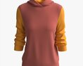 Hoodie For Women Mockup 04 Yellow Red Modelo 3D