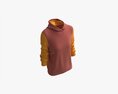 Hoodie For Women Mockup 04 Yellow Red 3D-Modell
