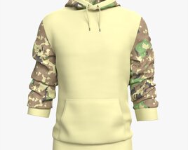 Hoodie With Pockets For Men Mockup 02 3D-Modell