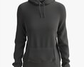 Hoodie With Pockets For Women Mockup 01 Black Modello 3D