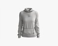 Hoodie With Pockets For Women Mockup 01 Black 3D модель