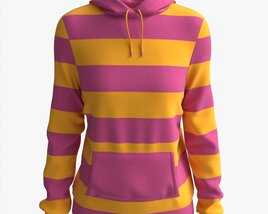 Hoodie With Pockets For Women Mockup 01 Colorful Modelo 3D