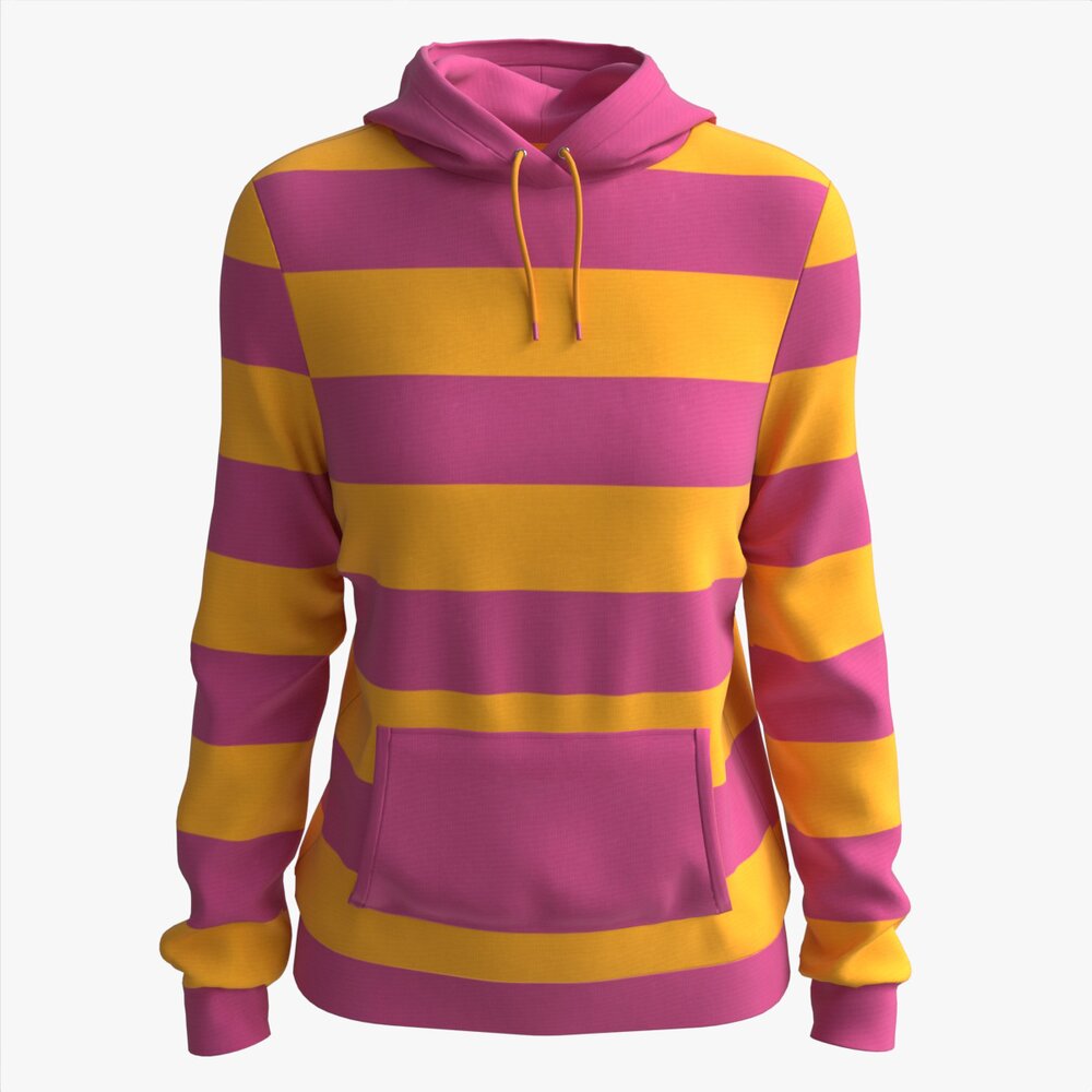 Hoodie With Pockets For Women Mockup 01 Colorful 3D model