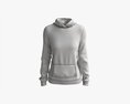 Hoodie With Pockets For Women Mockup 02 Black And White Modelo 3D