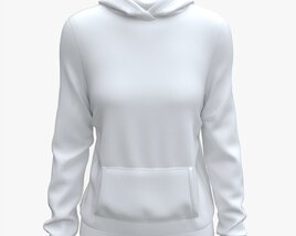 Hoodie With Pockets For Women Mockup 02 White Modelo 3d