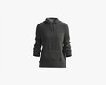 Hoodie With Pockets For Women Mockup 03 Black 3D-Modell
