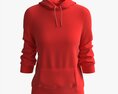 Hoodie With Pockets For Women Mockup 03 Red Modelo 3D