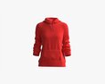 Hoodie With Pockets For Women Mockup 03 Red 3D модель