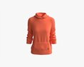 Hoodie With Pockets For Women Mockup 04 Orange Modello 3D