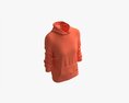 Hoodie With Pockets For Women Mockup 04 Orange 3D 모델 