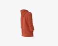 Hoodie With Pockets For Women Mockup 04 Orange Modelo 3D