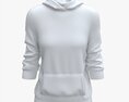 Hoodie With Pockets For Women Mockup 04 White Modelo 3d