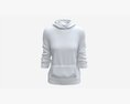Hoodie With Pockets For Women Mockup 04 White Modelo 3d