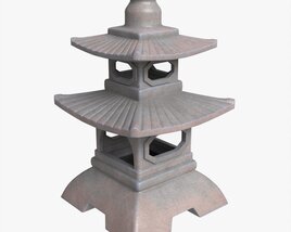 Japanese Stone Garden Lantern 01 Modello 3D
