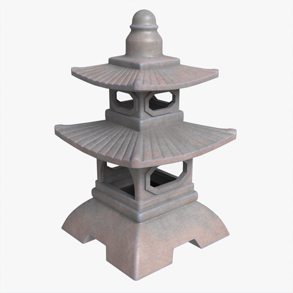 Japanese Stone Garden Lantern 01 Modèle 3d