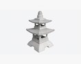 Japanese Stone Garden Lantern 01 3D 모델 