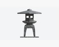 Japanese Stone Garden Lantern 02 Modello 3D