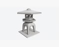 Japanese Stone Garden Lantern 02 3D-Modell