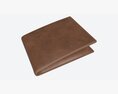 Leather Wallet For Men 02 With Banknotes Modello 3D