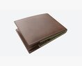 Leather Wallet For Men 02 With Banknotes 3D модель