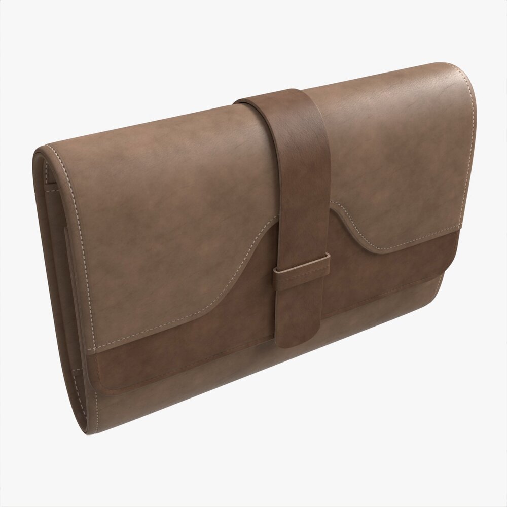 Leather Wallet For Women Brown Modelo 3D