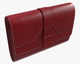 Leather Wallet For Women Red Modello 3D