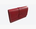 Leather Wallet For Women Red 3d model