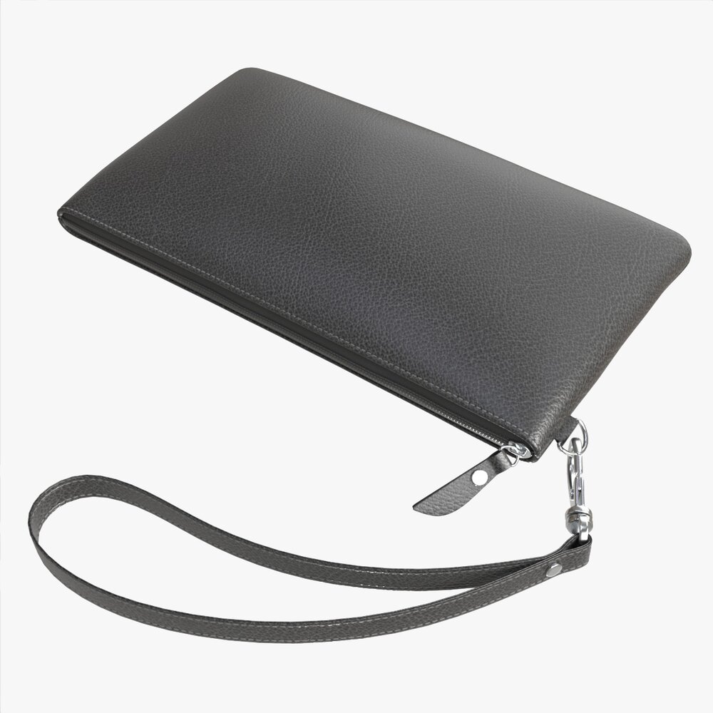 Leather Wallet For Women With Wrist Strap 3Dモデル