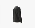 Long Sleeve Polo Shirt For Men Mockup 01 Black 3D модель