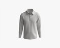 Long Sleeve Polo Shirt For Men Mockup 01 Pink 3D модель