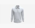Long Sleeve Polo Shirt For Men Mockup 01 White 3D 모델 