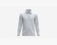 Long Sleeve Polo Shirt For Men Mockup 01 White Modelo 3d