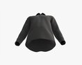 Long Sleeve Polo Shirt For Men Mockup 02 Black Modello 3D