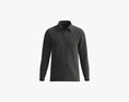 Long Sleeve Polo Shirt For Men Mockup 02 Black 3D-Modell