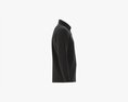 Long Sleeve Polo Shirt For Men Mockup 02 Black 3D модель