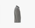 Long Sleeve Polo Shirt For Men Mockup 02 Black Modelo 3D