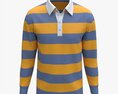Long Sleeve Polo Shirt For Men Mockup 02 Colorful 3d model