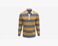 Long Sleeve Polo Shirt For Men Mockup 02 Colorful 3D模型