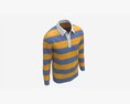 Long Sleeve Polo Shirt For Men Mockup 02 Colorful Modello 3D