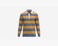 Long Sleeve Polo Shirt For Men Mockup 02 Colorful Modelo 3D