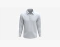 Long Sleeve Polo Shirt For Men Mockup 02 White Modèle 3d