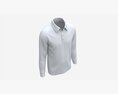 Long Sleeve Polo Shirt For Men Mockup 02 White Modello 3D