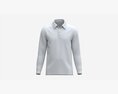 Long Sleeve Polo Shirt For Men Mockup 02 White Modèle 3d