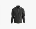 Long Sleeve Polo Shirt For Men Mockup 03 Black Modelo 3D