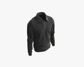 Long Sleeve Polo Shirt For Men Mockup 03 Black 3D модель
