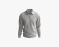 Long Sleeve Polo Shirt For Men Mockup 03 Black 3D-Modell