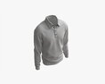 Long Sleeve Polo Shirt For Men Mockup 03 Black 3D-Modell