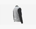 Long Sleeve Polo Shirt For Men Mockup 03 Black White 3D модель