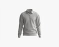 Long Sleeve Polo Shirt For Men Mockup 03 Black White 3d model