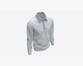 Long Sleeve Polo Shirt For Men Mockup 03 White Modelo 3D